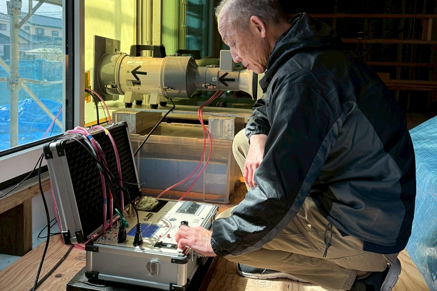 実際の現場で行われる2回の気密測定